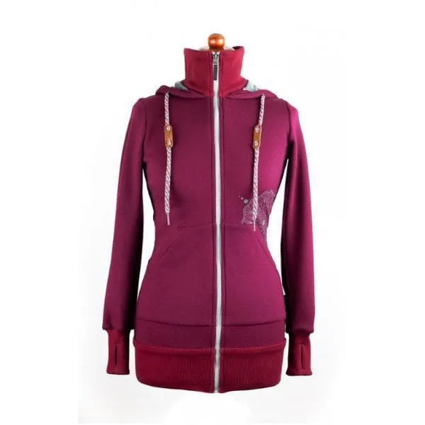 Angel Wings Babywearing Hoodie Bordeaux