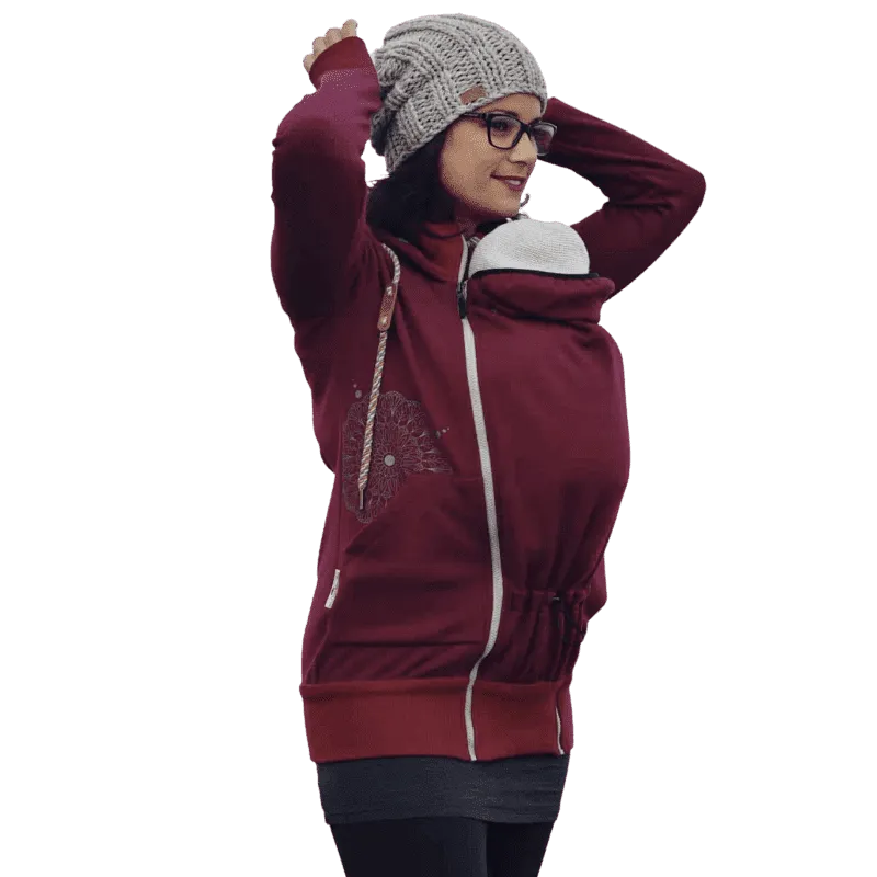 Angel Wings Babywearing Hoodie Bordeaux
