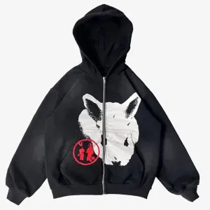 Back To School Sonicelife 2024 Fashion Zip Up Oversized Sweatshirt Gothic Hoodies Men Women Grunge Long Sleeve Hooded Jacket Coats Streetwear Y2K Clothing