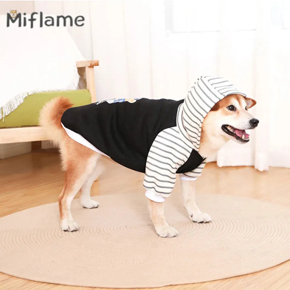 Bear Logo Hooded Sweater Hoodies With Stripes For All Sizes Pet Dog Cat