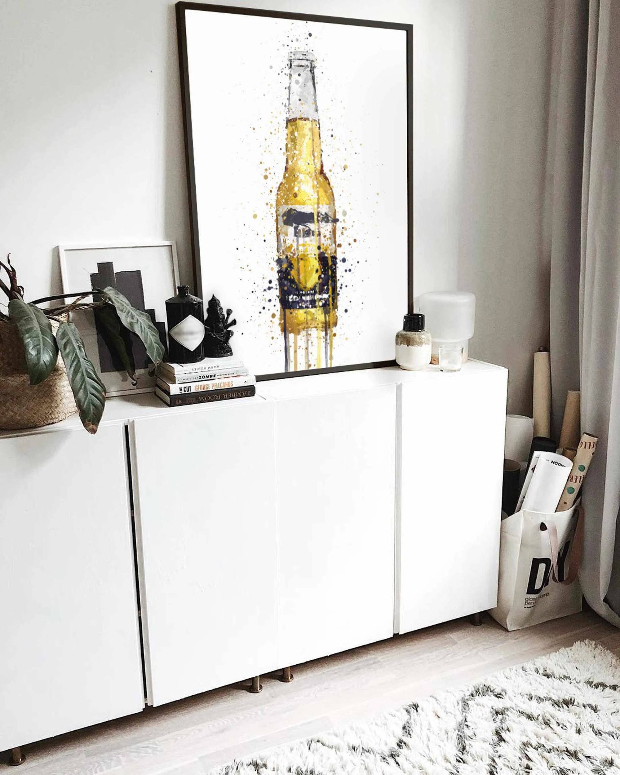 Beer Bottle Wall Art Print 'No Lime'