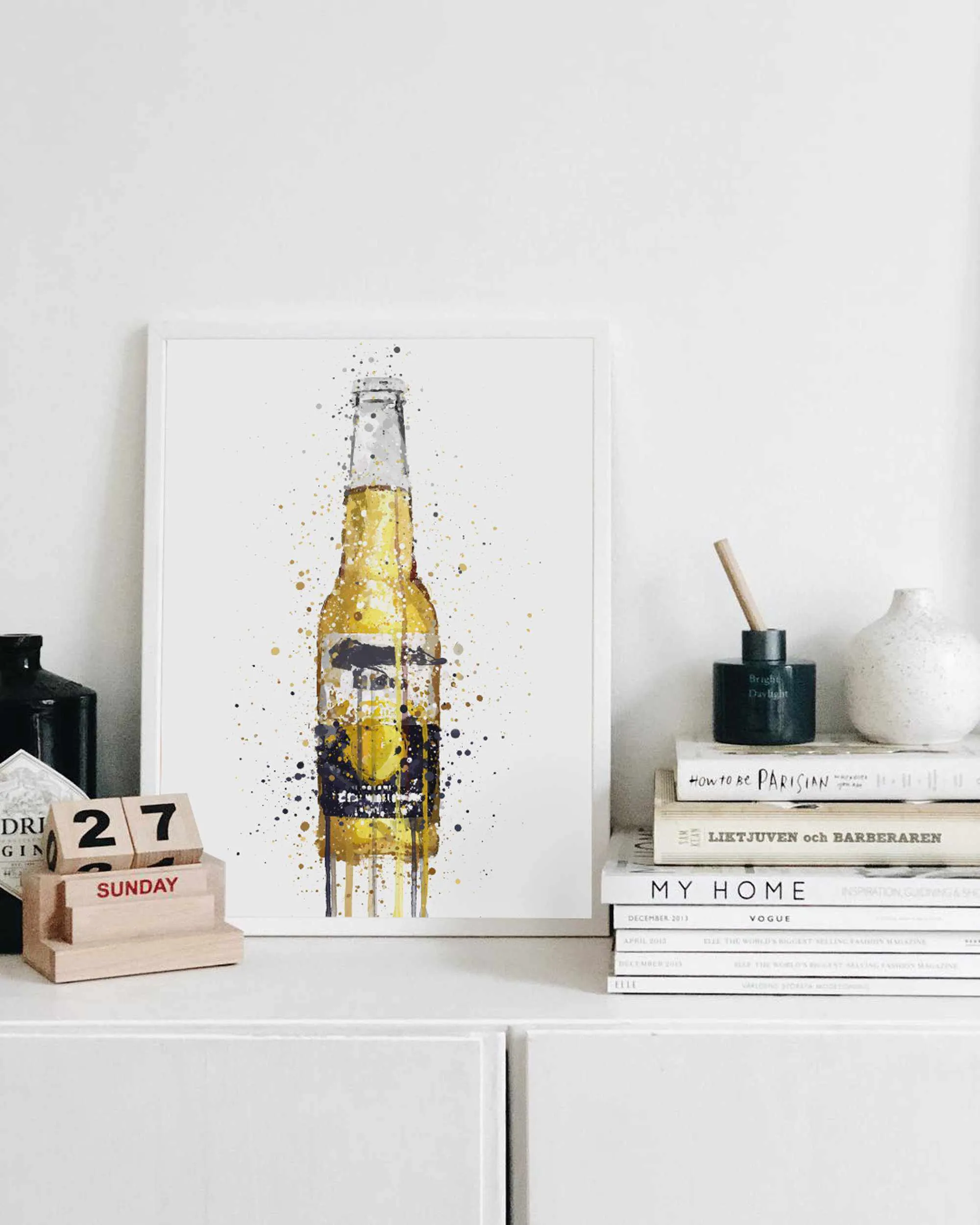 Beer Bottle Wall Art Print 'No Lime'
