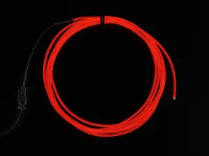 High Brightness Red Electroluminescent (EL) Wire - 2.5 meters (High brightness, long life)
