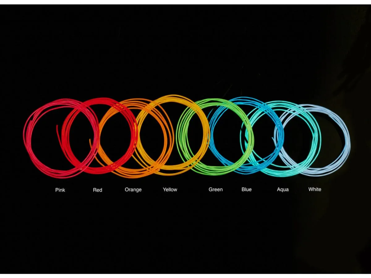 High Brightness Red Electroluminescent (EL) Wire - 2.5 meters (High brightness, long life)