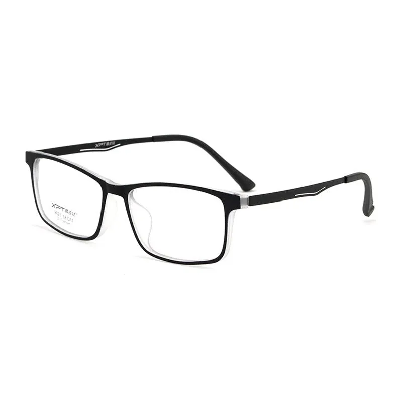 Hotony Unisex Full Rim Rectangle TR 90 Resin B Titanium Frame Eyeglasses 9827