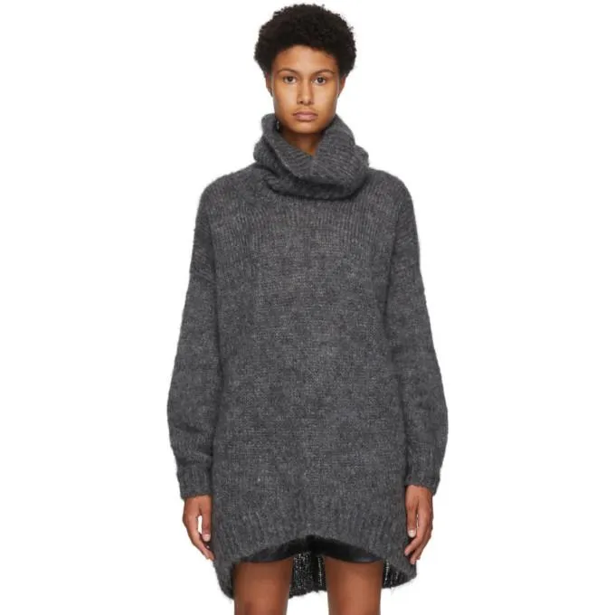 Isabel Marant Grey Mohair and Wool Eva Turtleneck