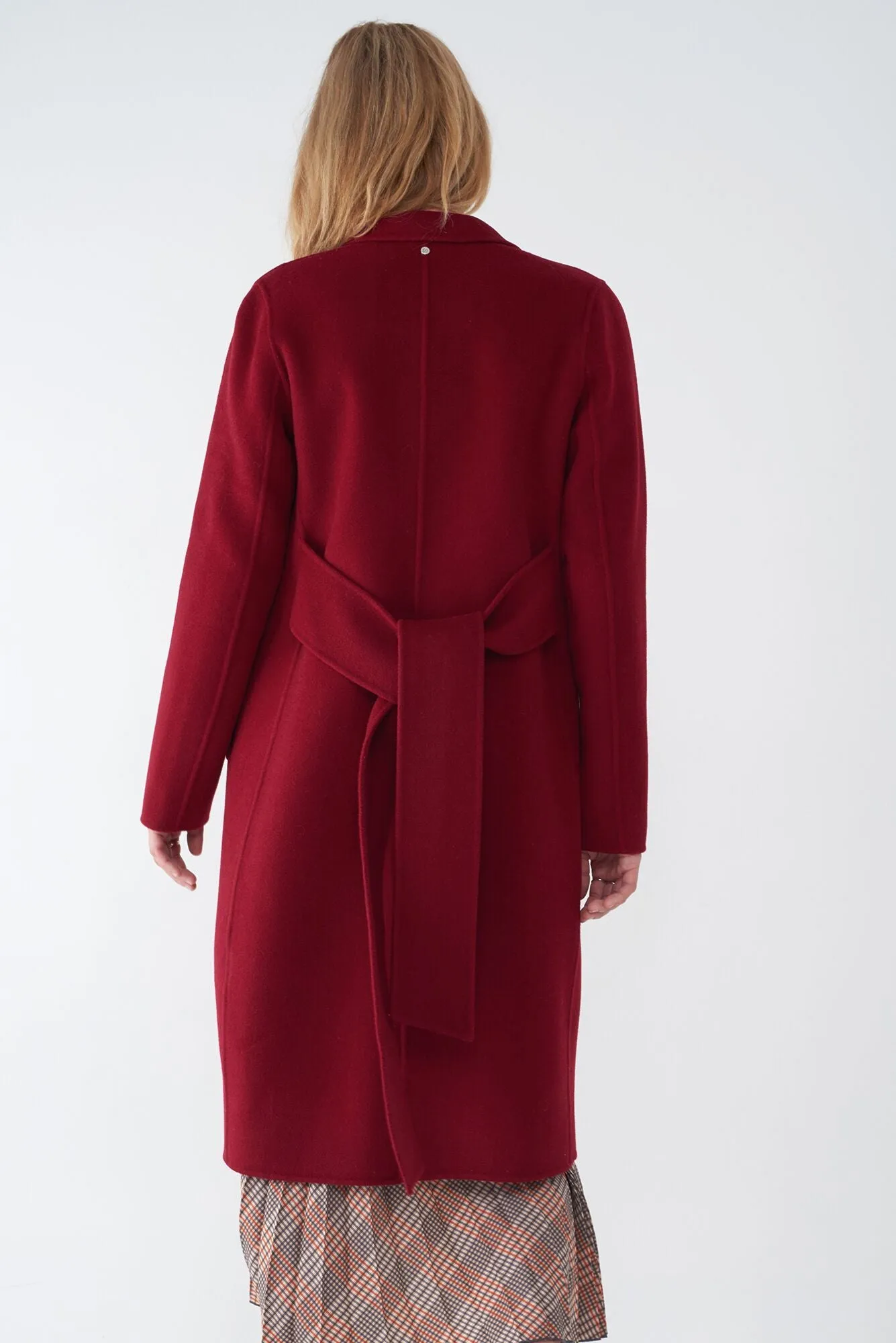 JOIE RED - WOOL TIE FRONT COAT