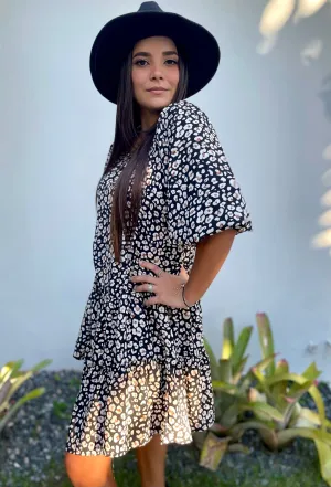 Leopard Puff Sleeve Dress
