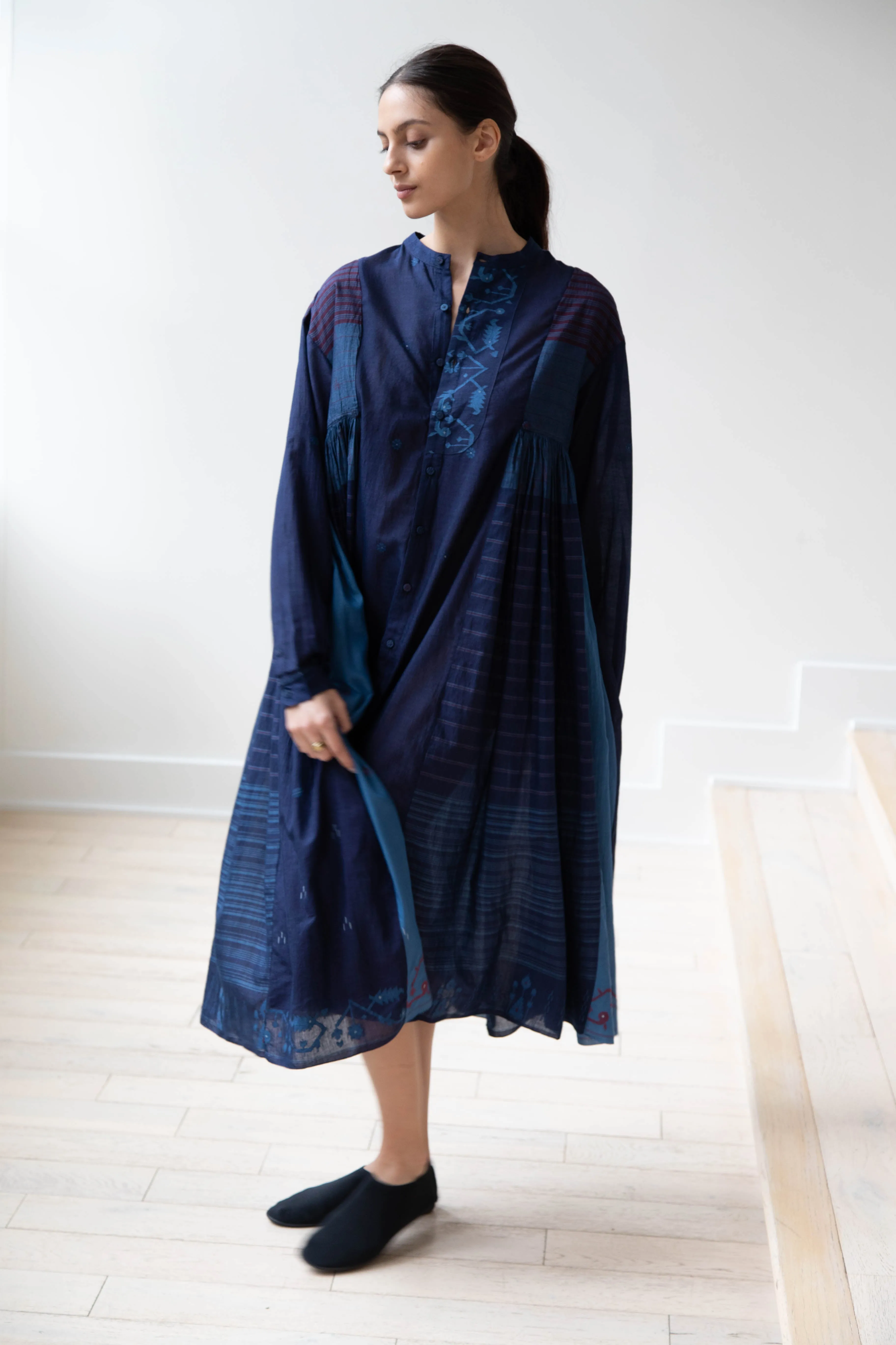 Maku | Vanessa Dress in Indigo Jamdani