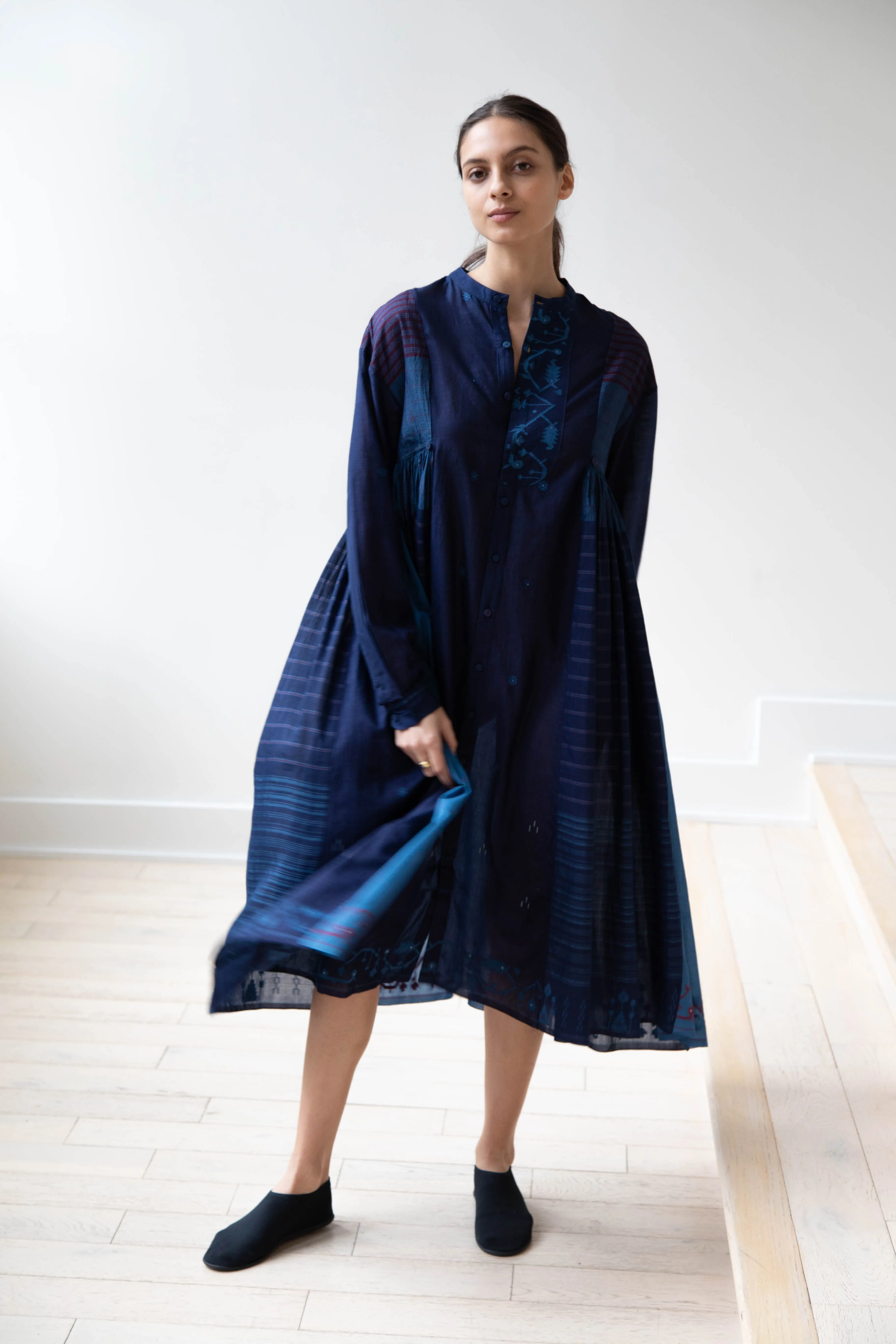 Maku | Vanessa Dress in Indigo Jamdani