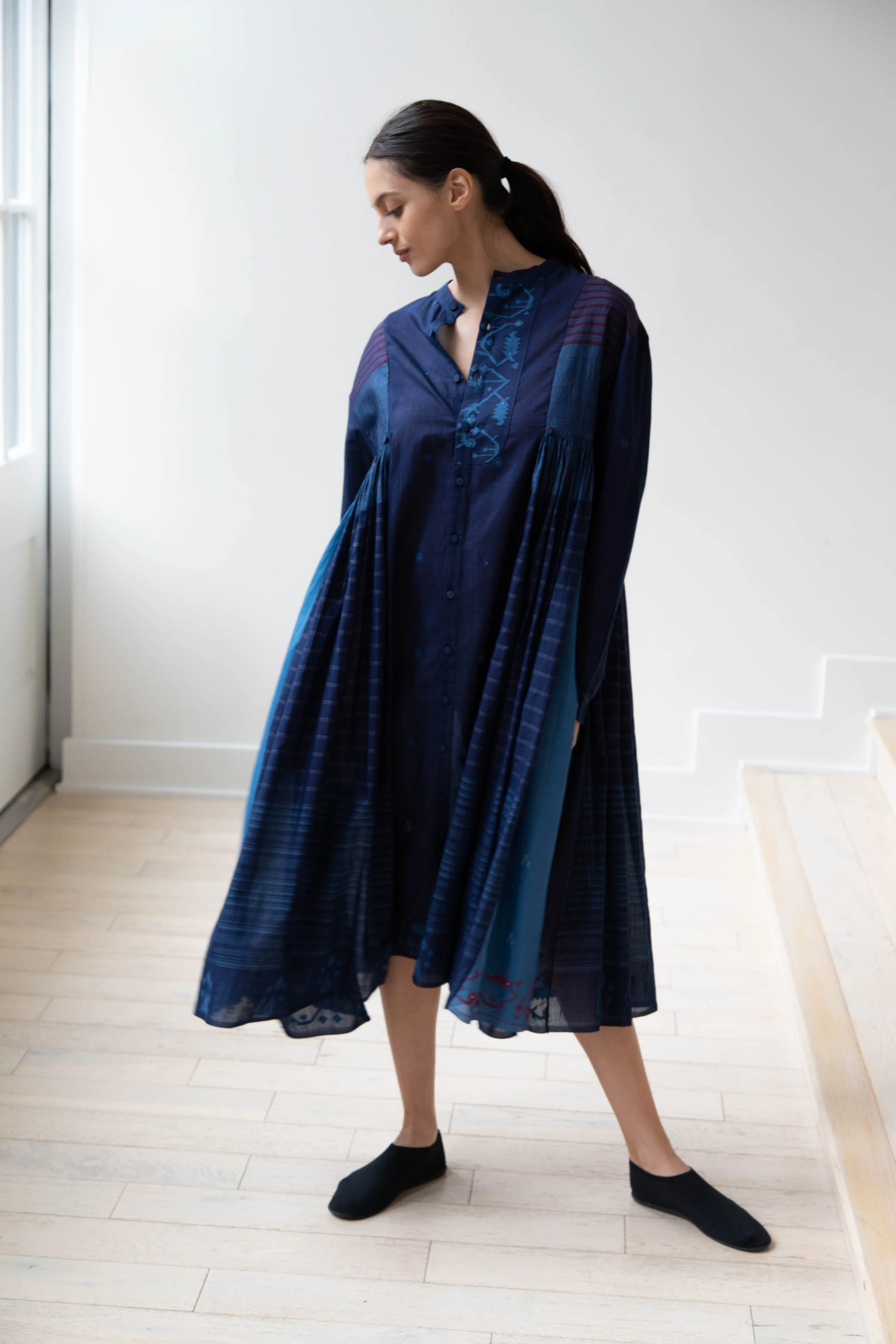 Maku | Vanessa Dress in Indigo Jamdani
