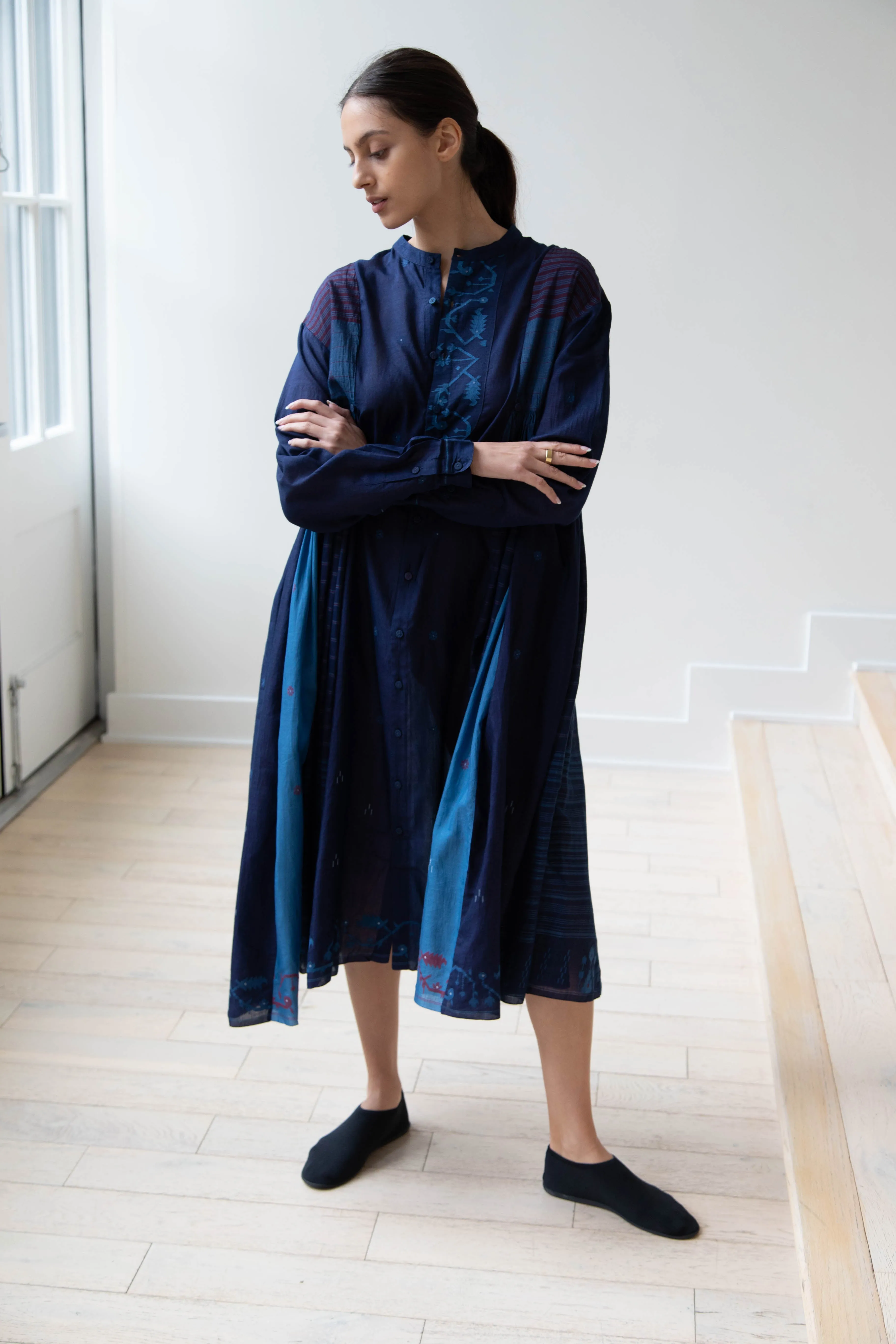 Maku | Vanessa Dress in Indigo Jamdani