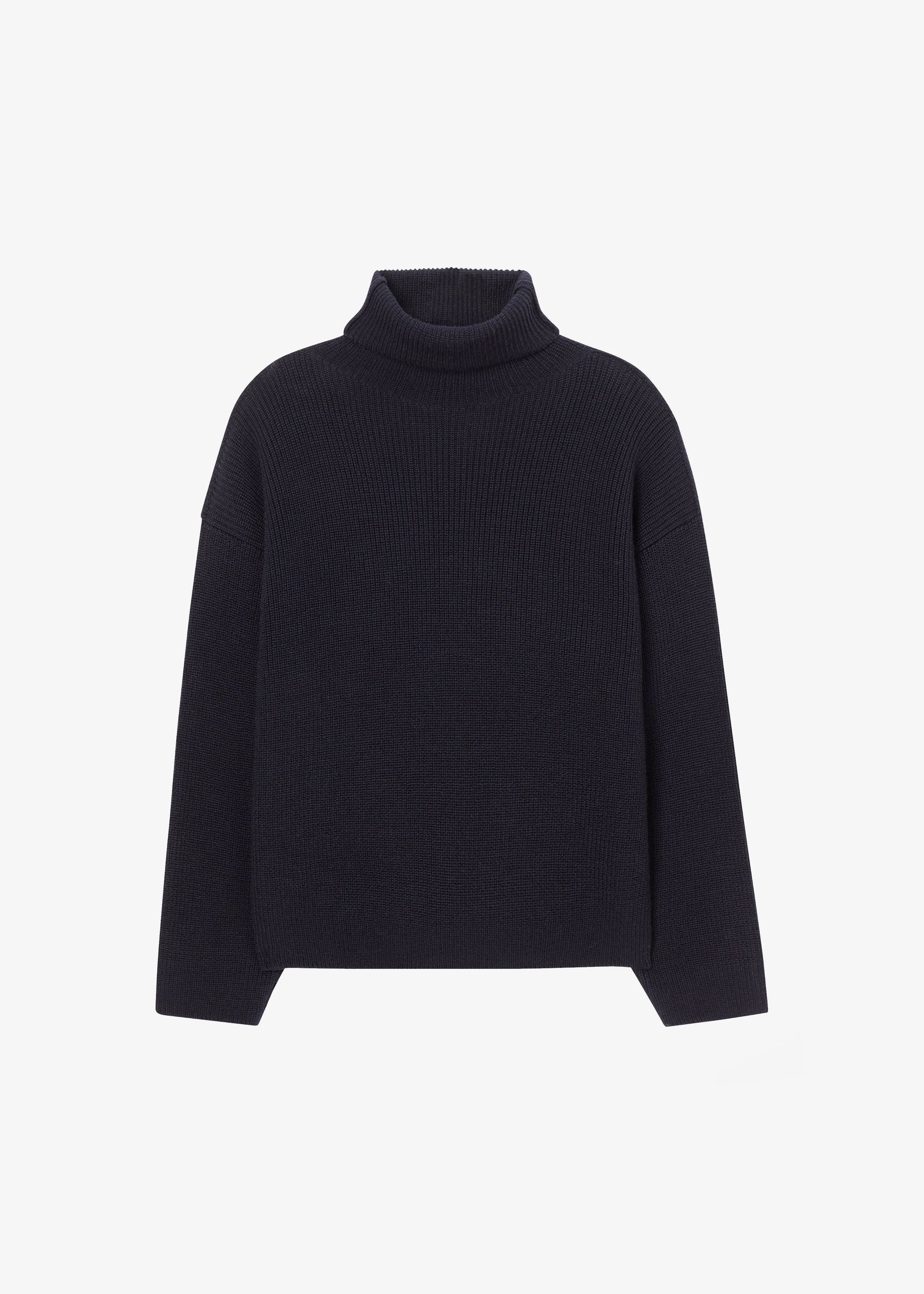 Róhe Turtleneck Seam-Detail Sweater - Navy