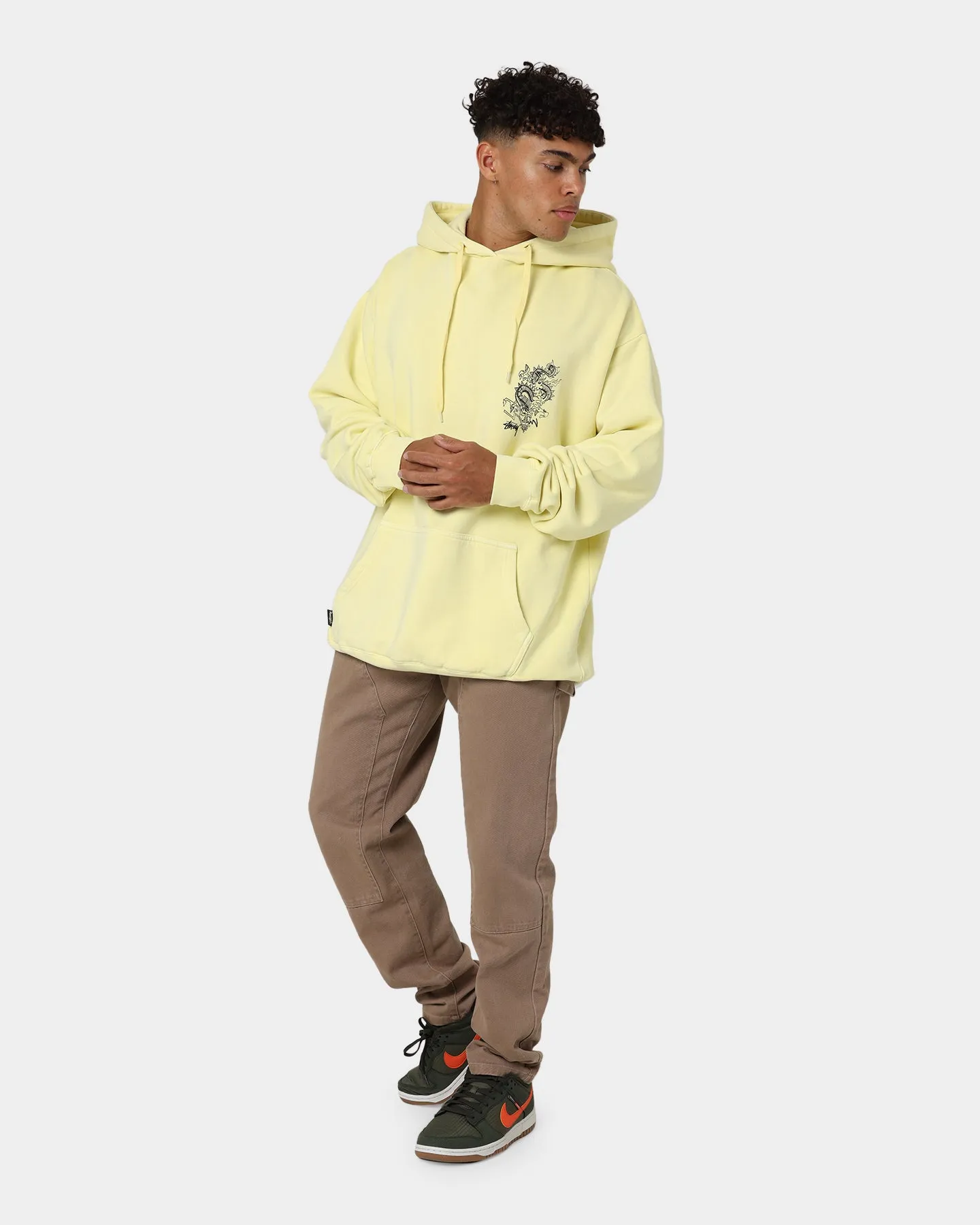 Stussy Script Dragon Hoodie Pigment Citrus