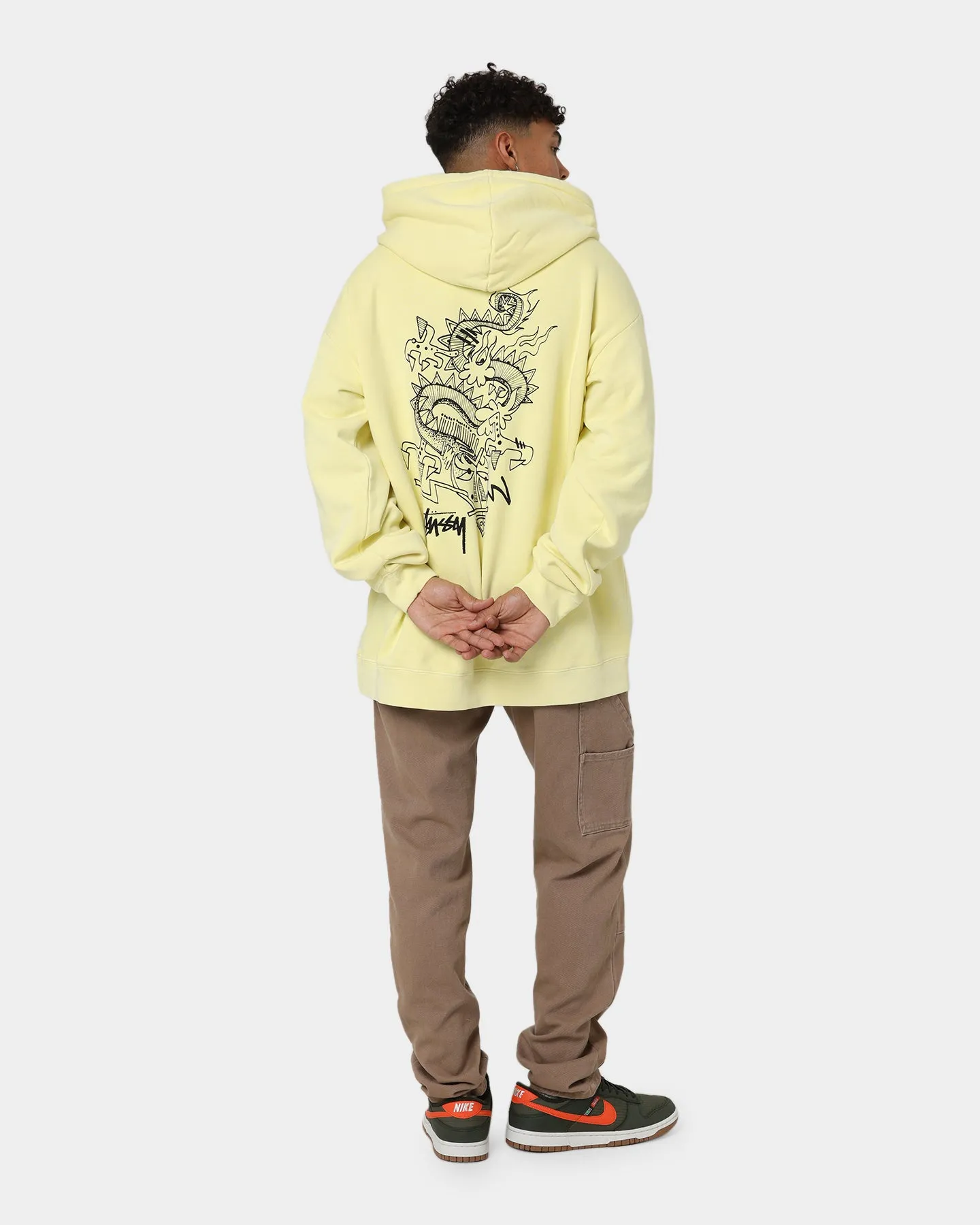 Stussy Script Dragon Hoodie Pigment Citrus
