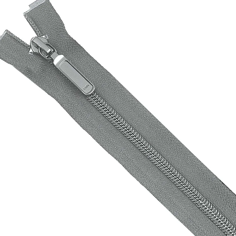 YKK- #5 Black/Grey/White Nylon Coil Open-End YKK Zipper